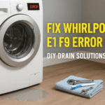 whirlpool washer e1 f9 error